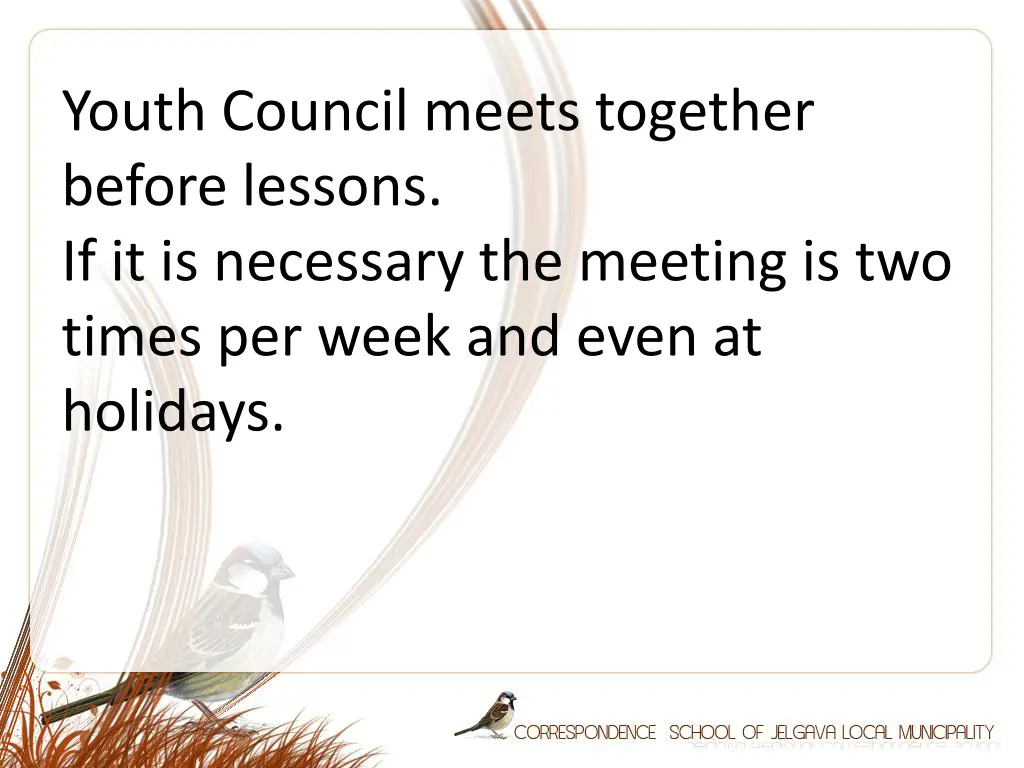 youth council meets together before lessons