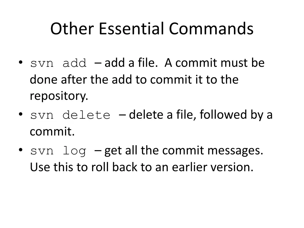 other essential commands