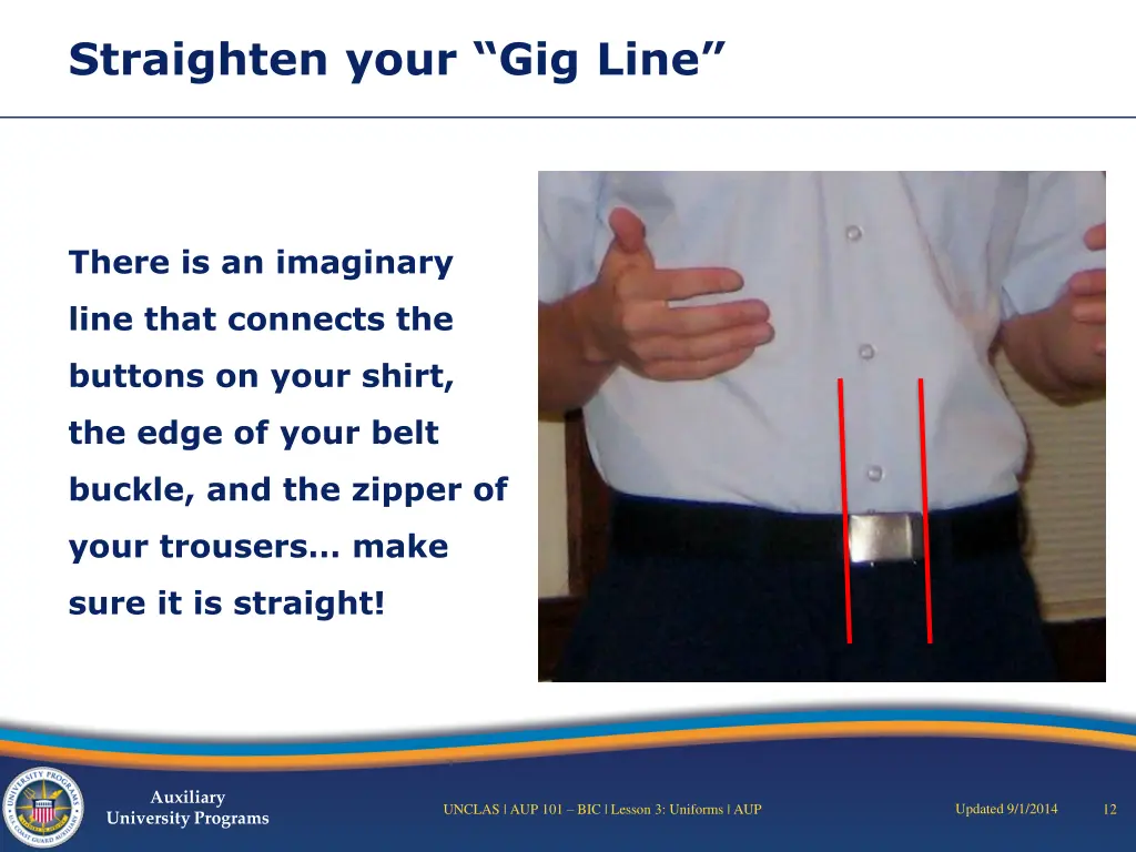straighten your gig line