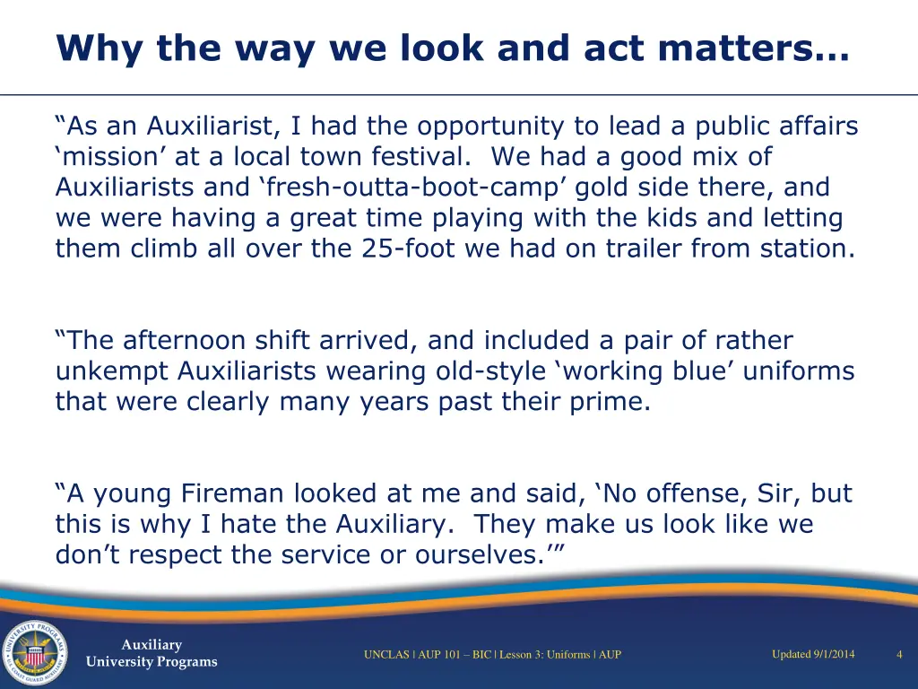 why the way we look and act matters