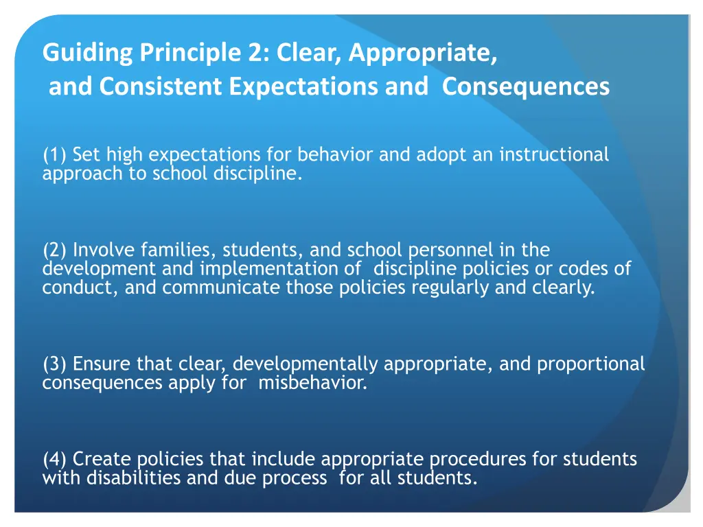 guiding principle 2 clear appropriate