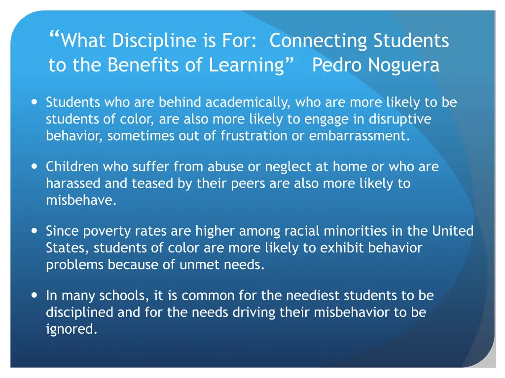 what discipline is for connecting students