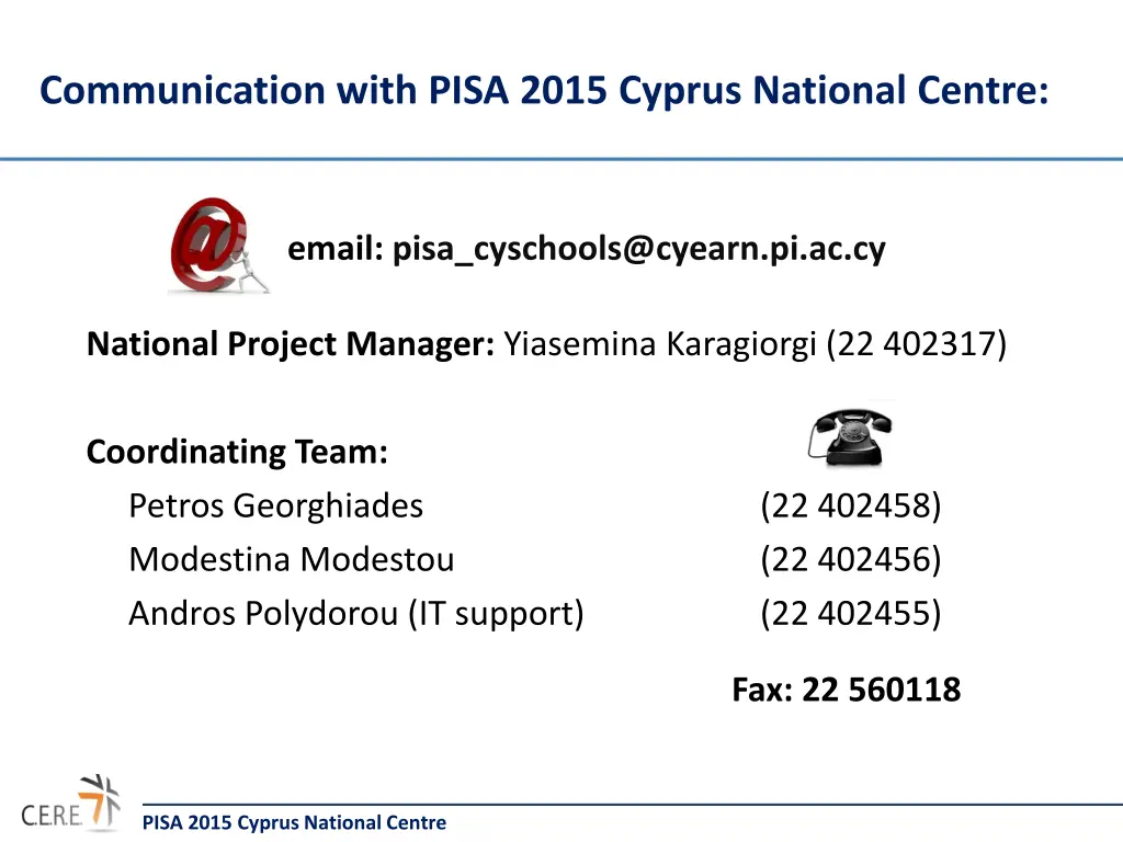 communication with pisa 2015 cyprus national