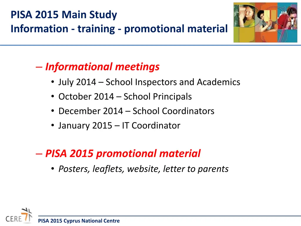 pisa 2015 main study information training