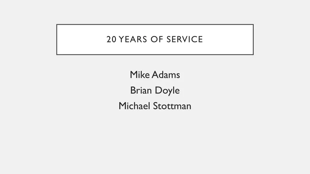 20 years of service