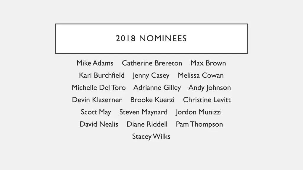 2018 nominees