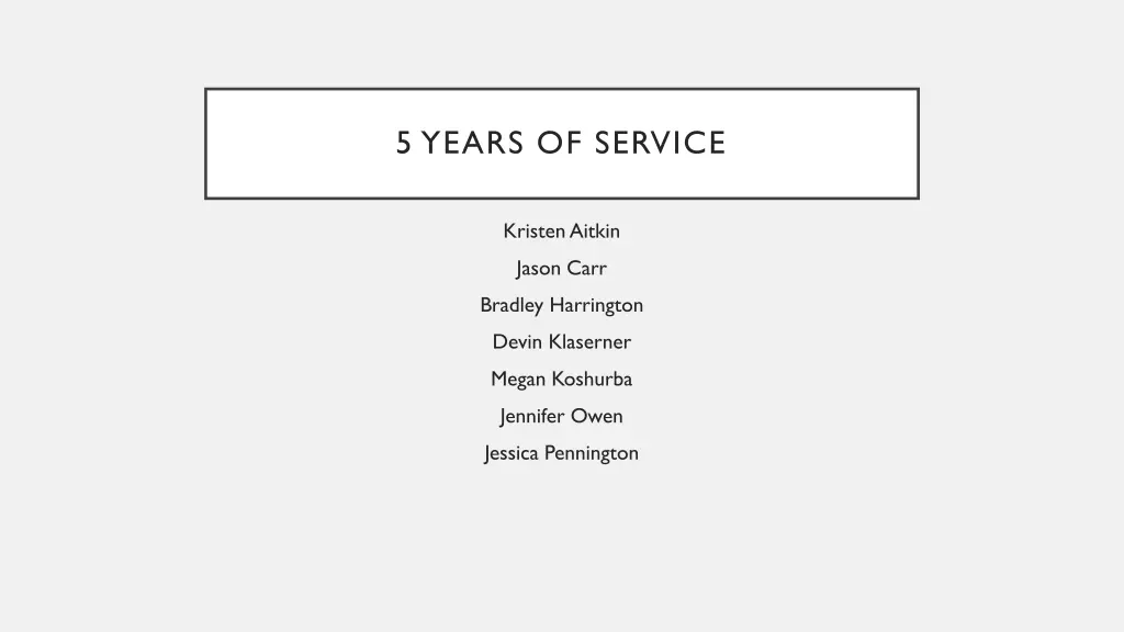 5 years of service