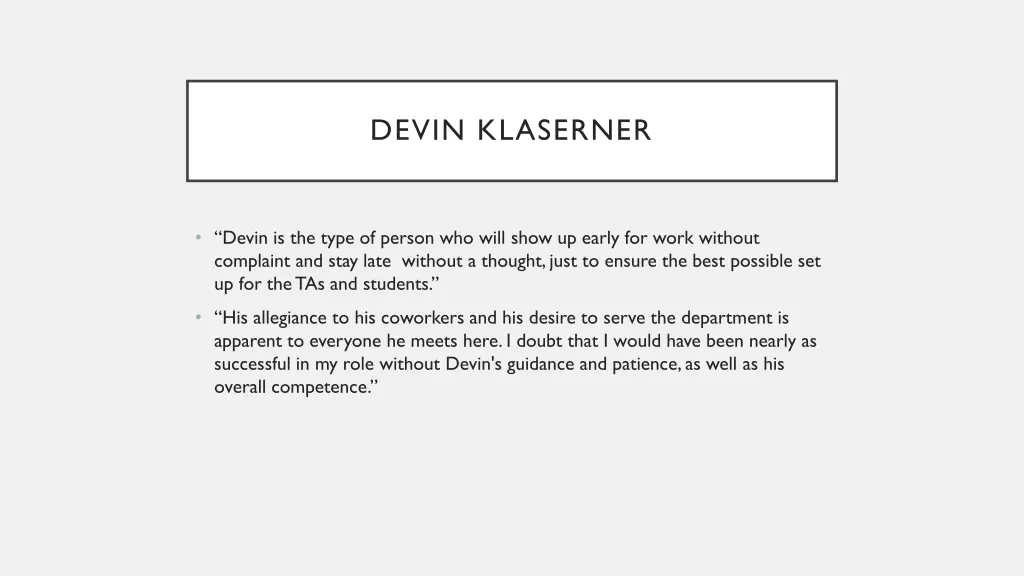devin klaserner