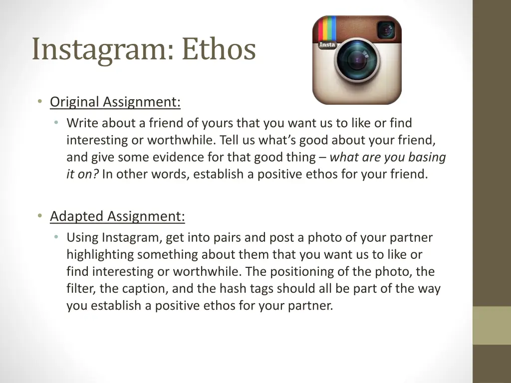 instagram ethos