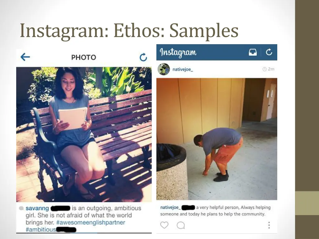instagram ethos samples