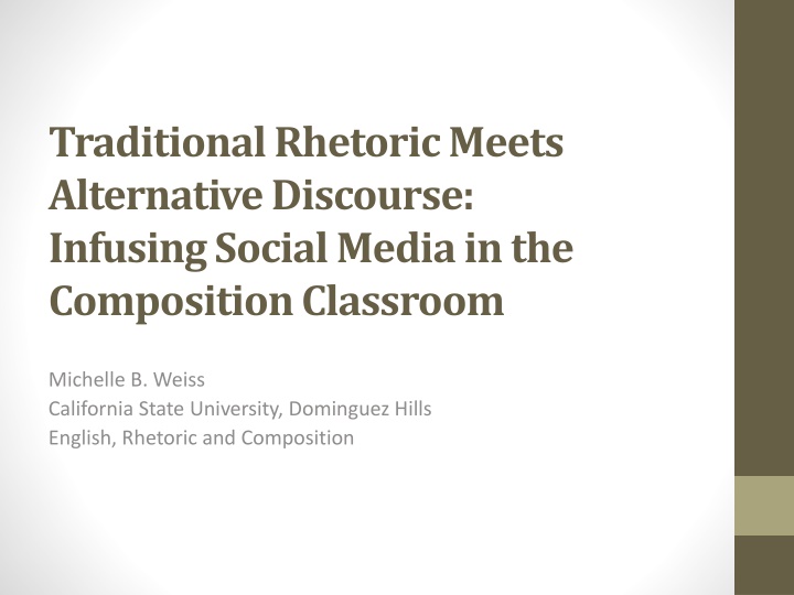 traditionalrhetoric meets alternative discourse