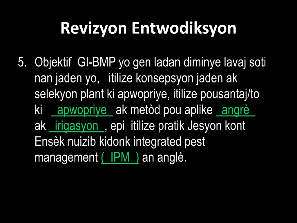 revizyon entwodiksyon 4