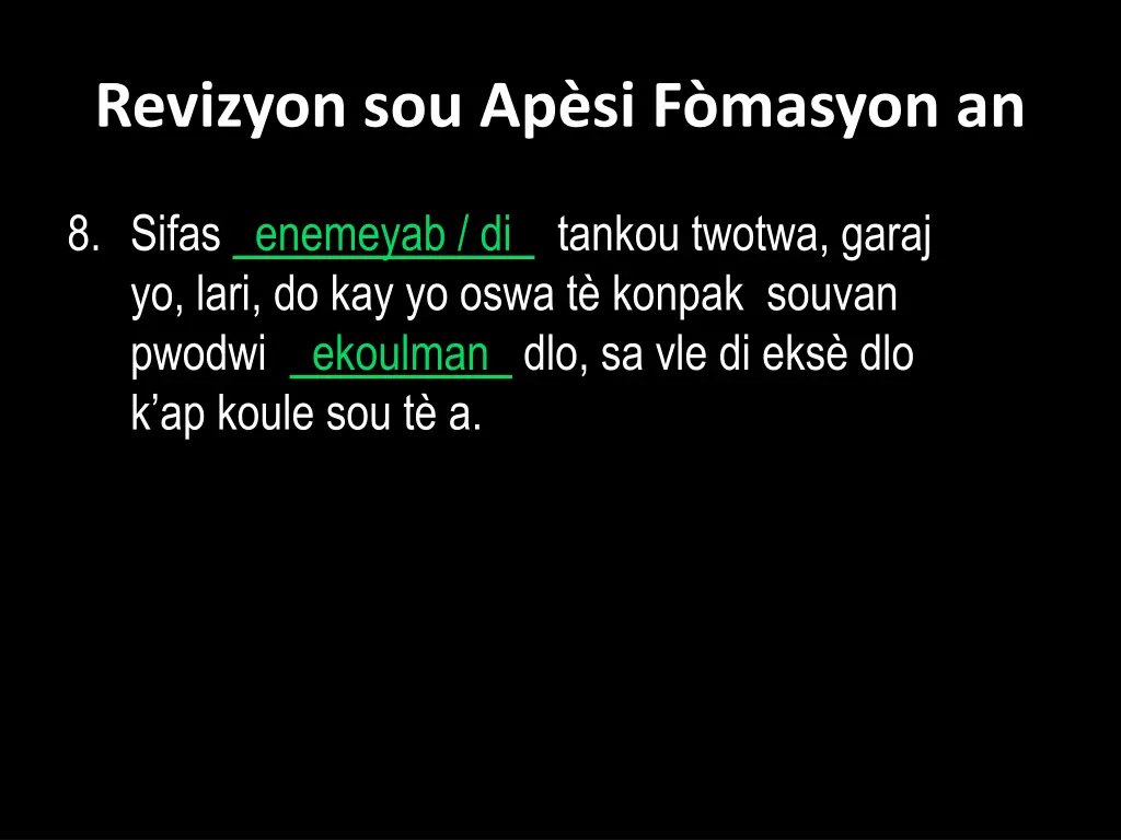 revizyon sou ap si f masyon an 7