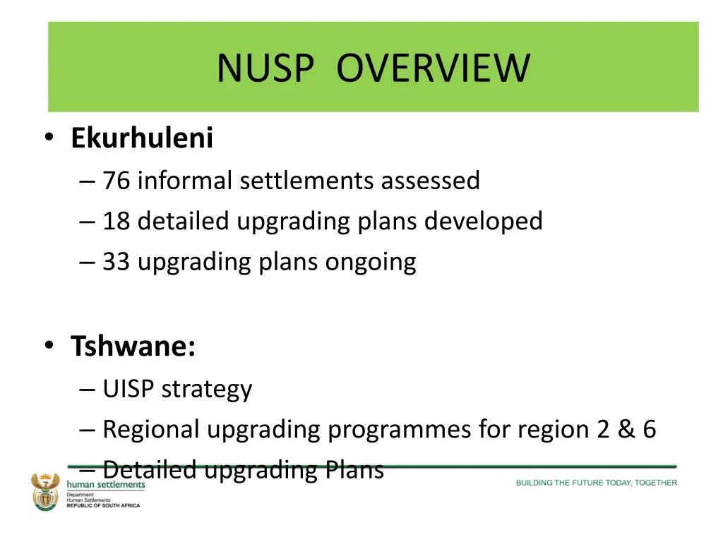 nusp overview 2