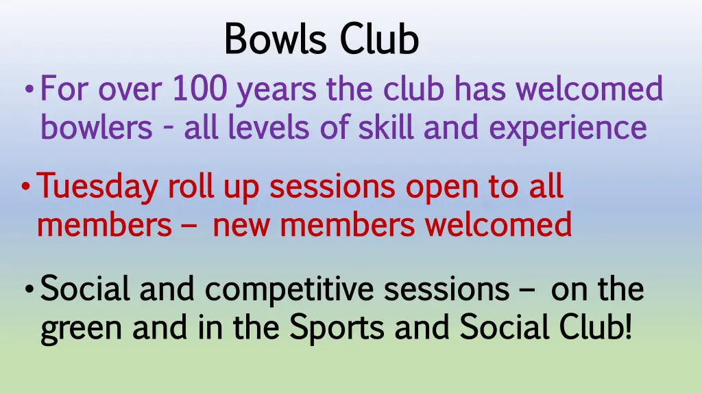 bowls club bowls club