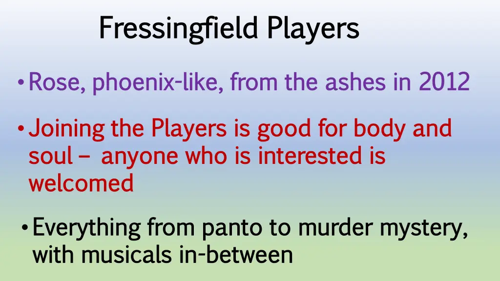 fressingfield players fressingfield players