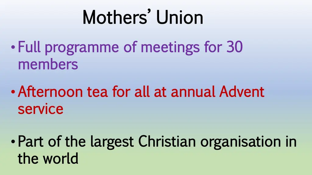 mothers union mothers union