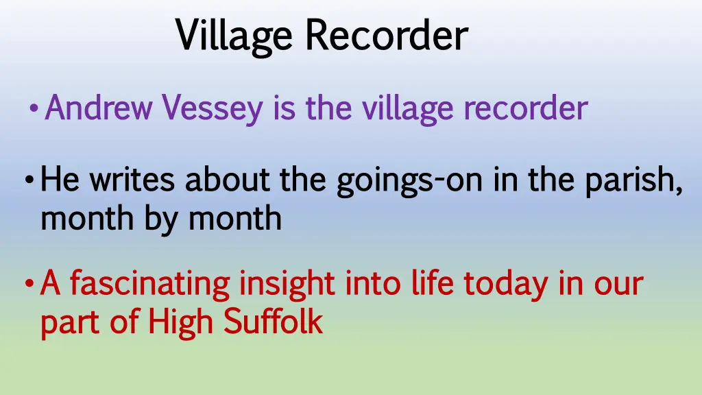 village recorder village recorder