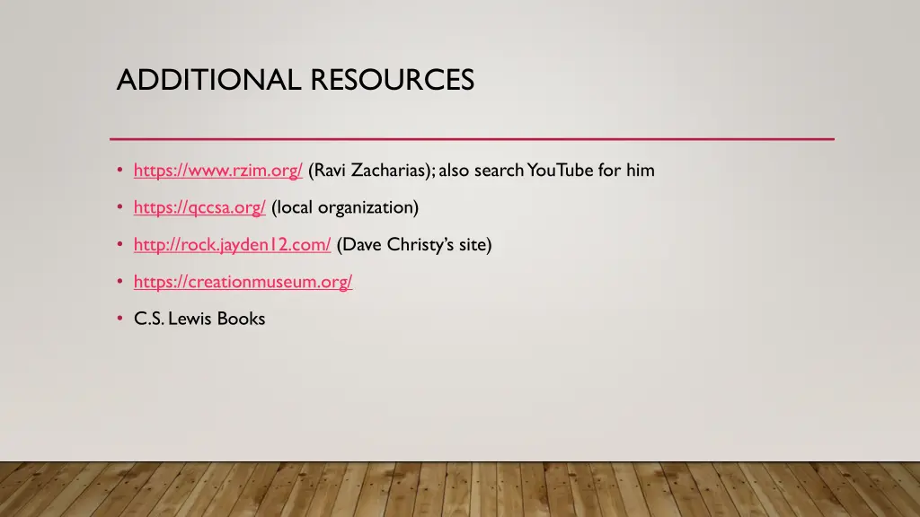additional resources