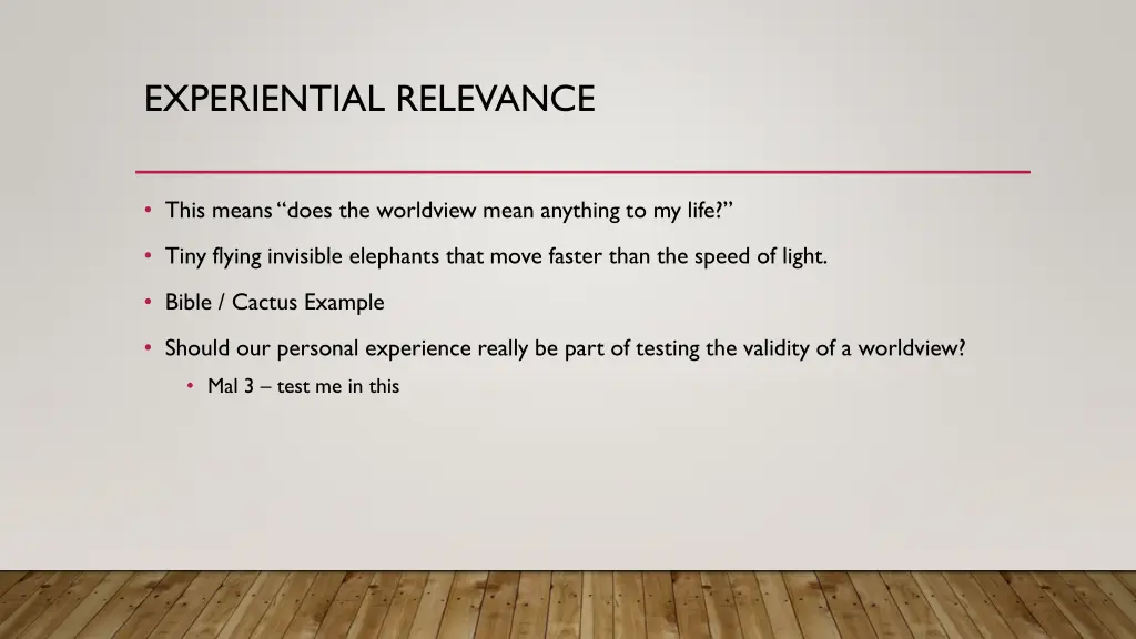 experiential relevance