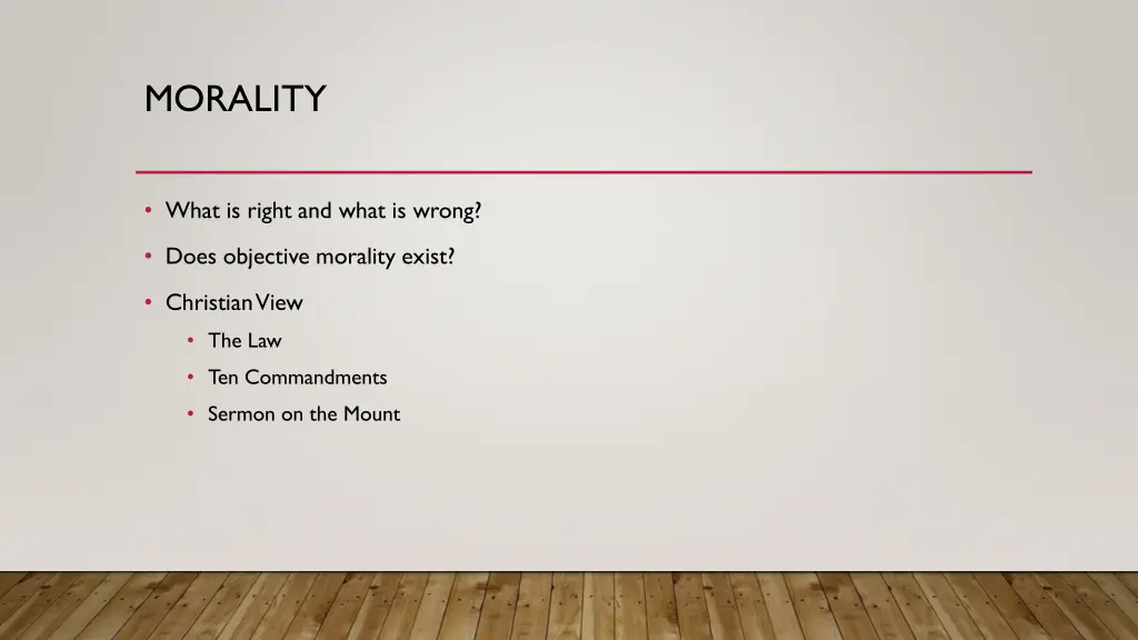 morality