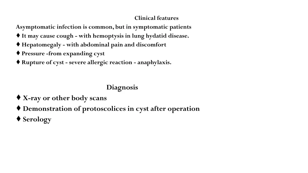 clinical features