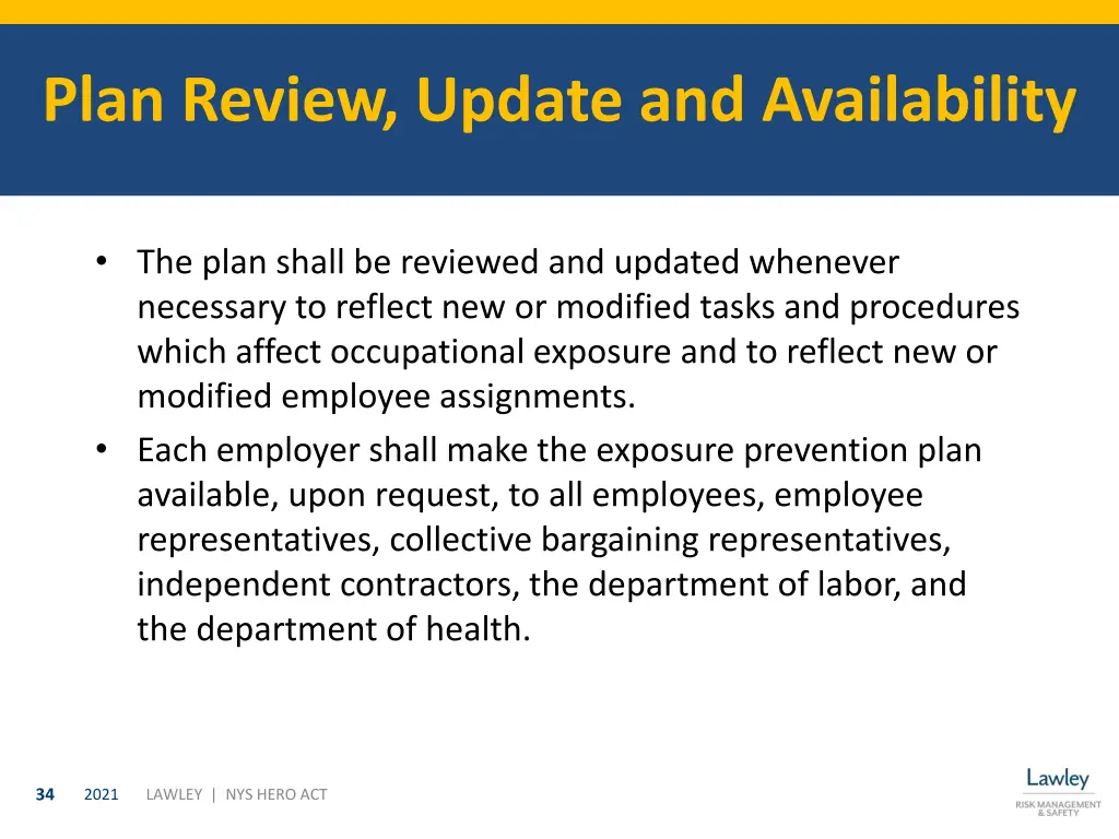 plan review update and availability