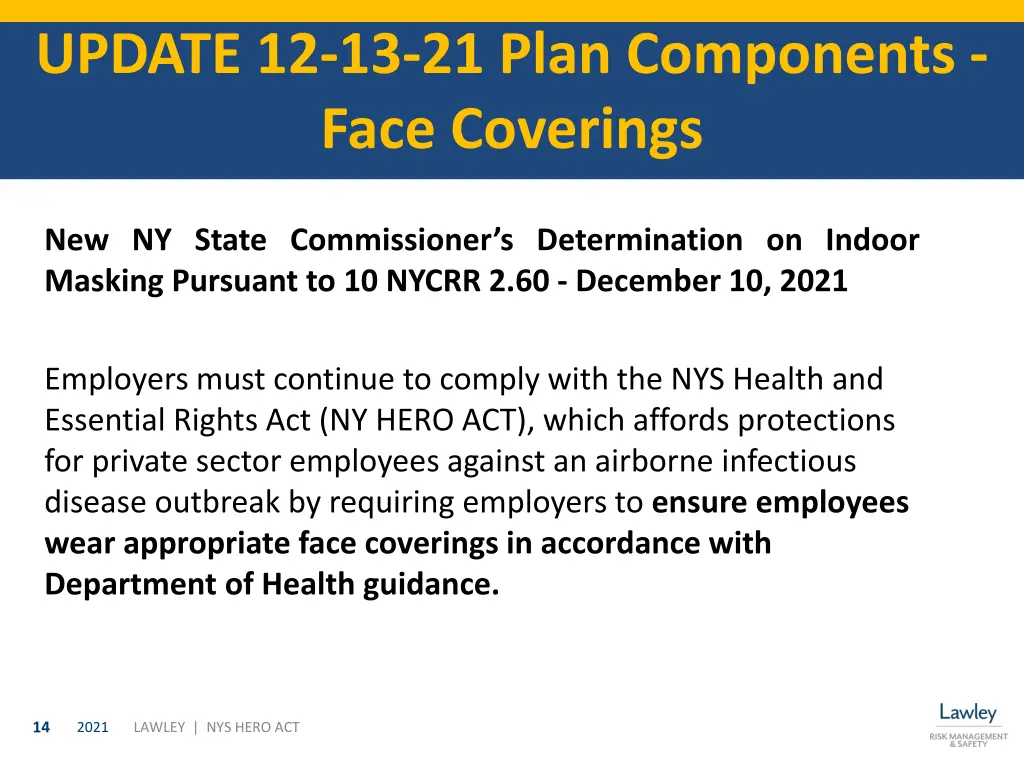 update 12 13 21 plan components face coverings