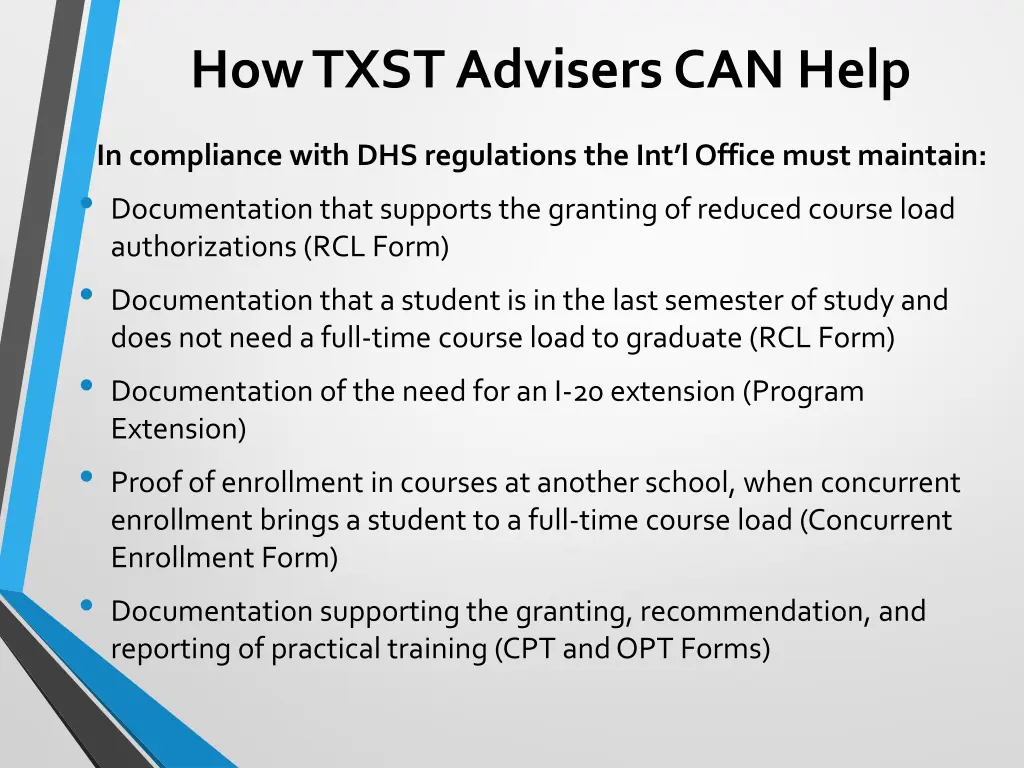 how txst advisers can help