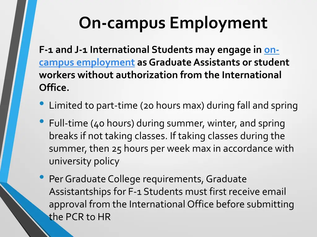 on campus employment