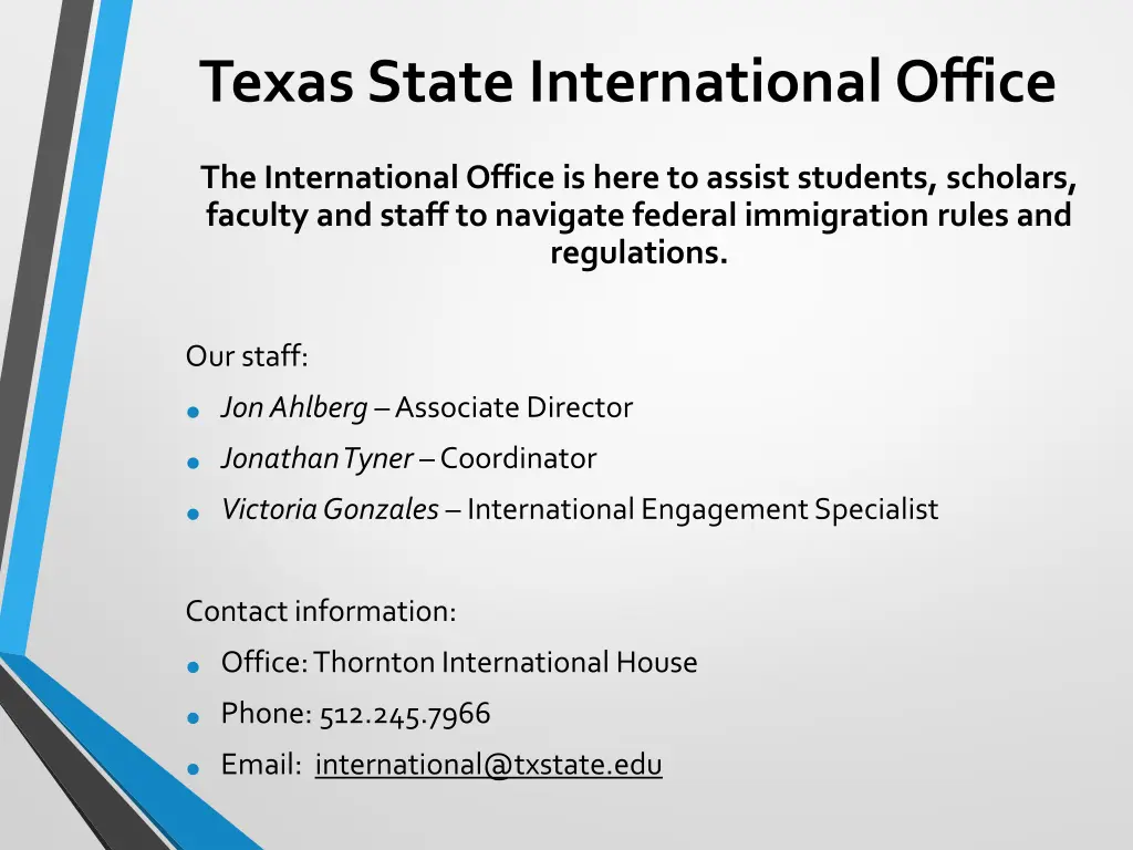 texas state international office