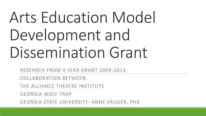 arts education model development