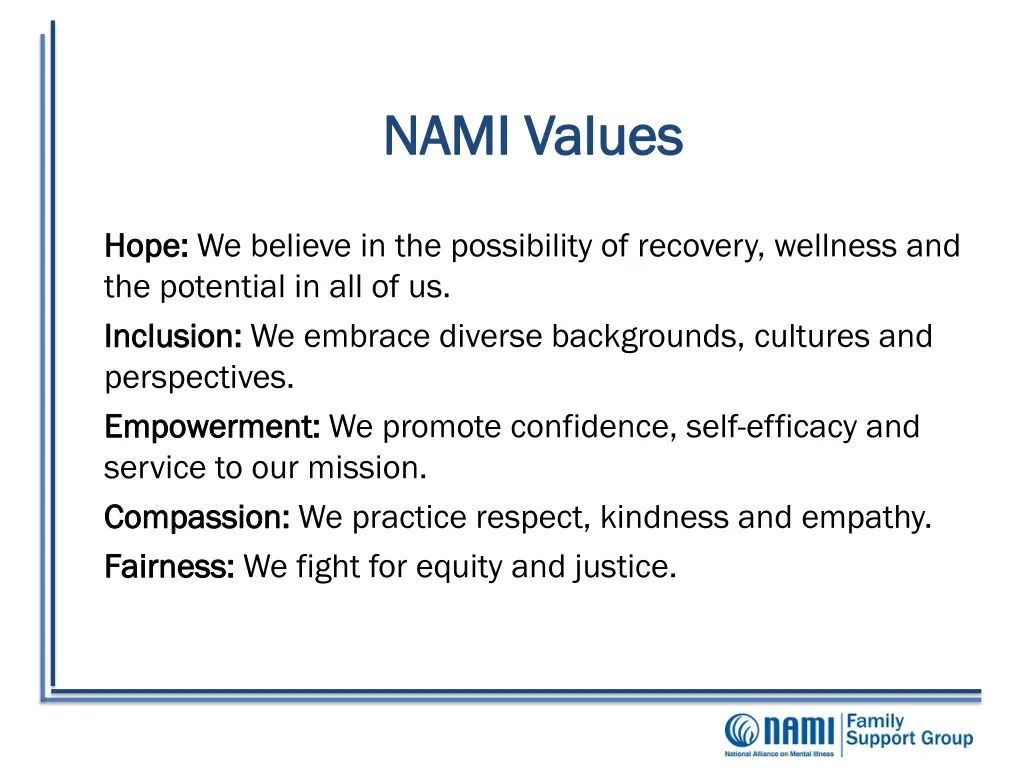 nami values nami values