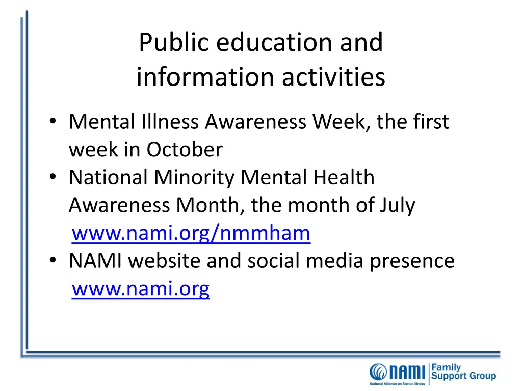 public education and information activities 1
