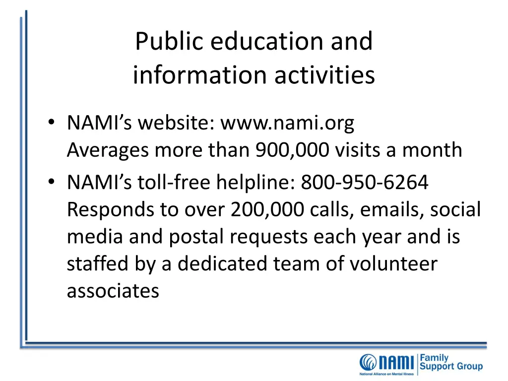public education and information activities