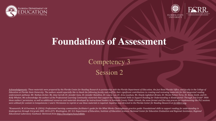 foundations of assessment