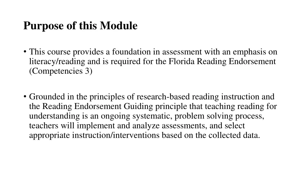 purpose of this module