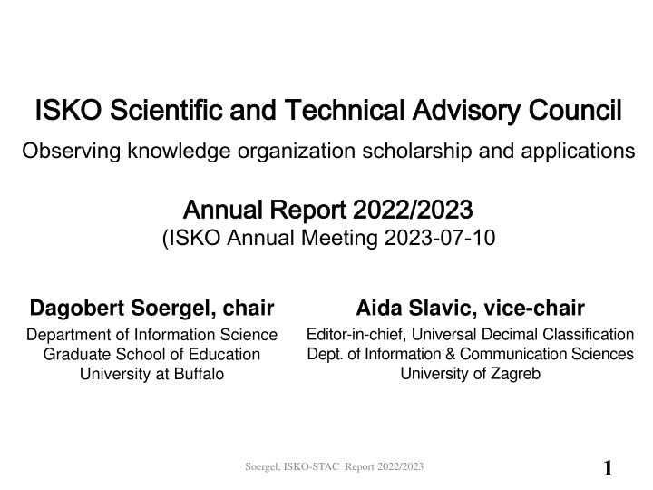 isko scientific and technical advisory council