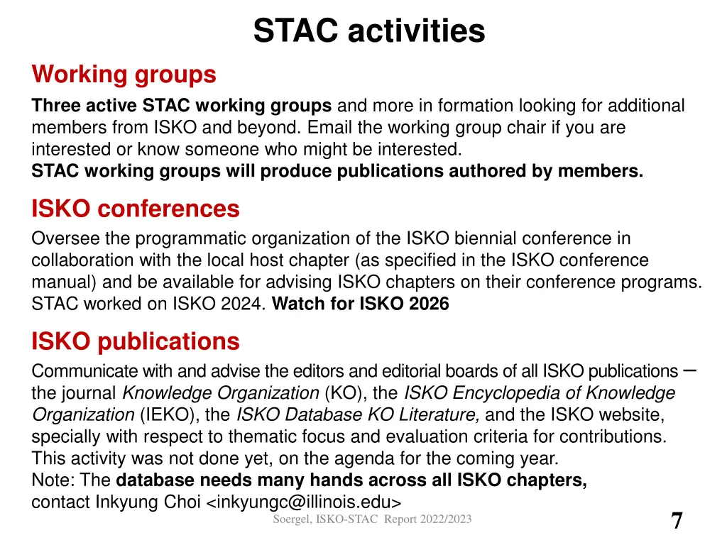 stac activities