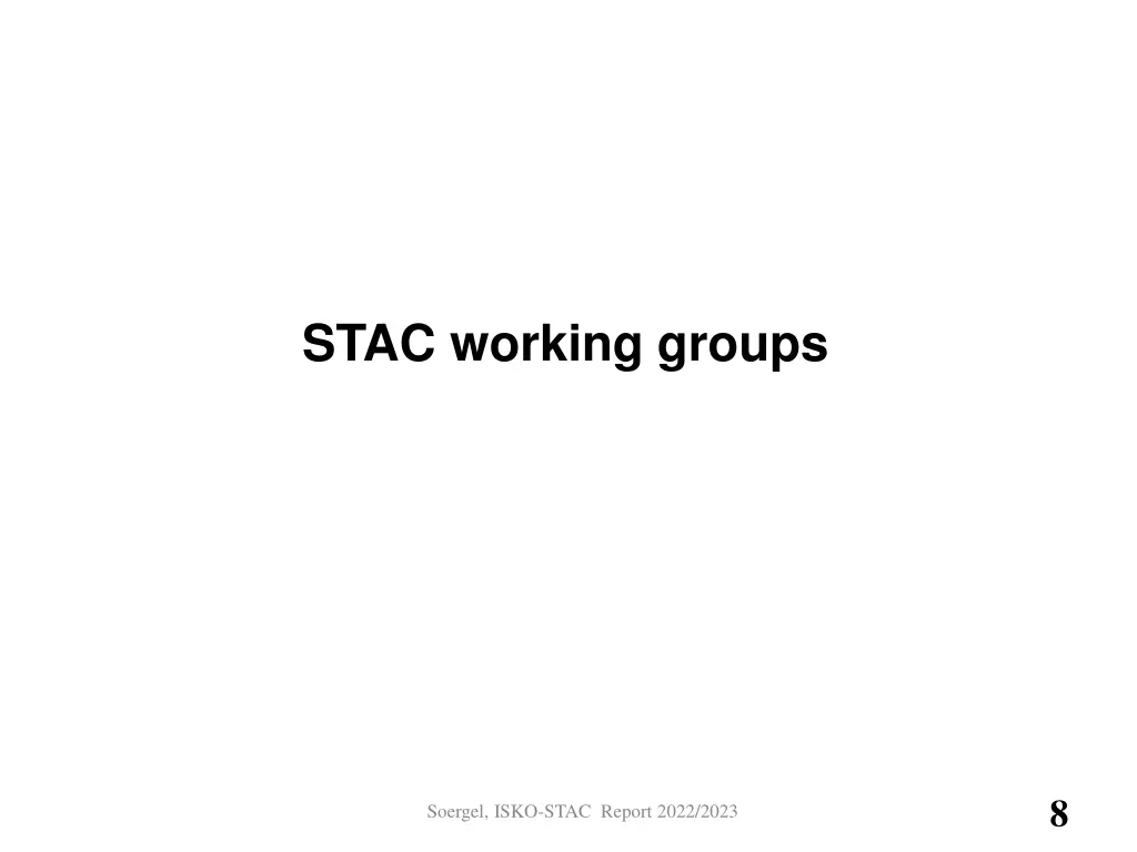 stac working groups