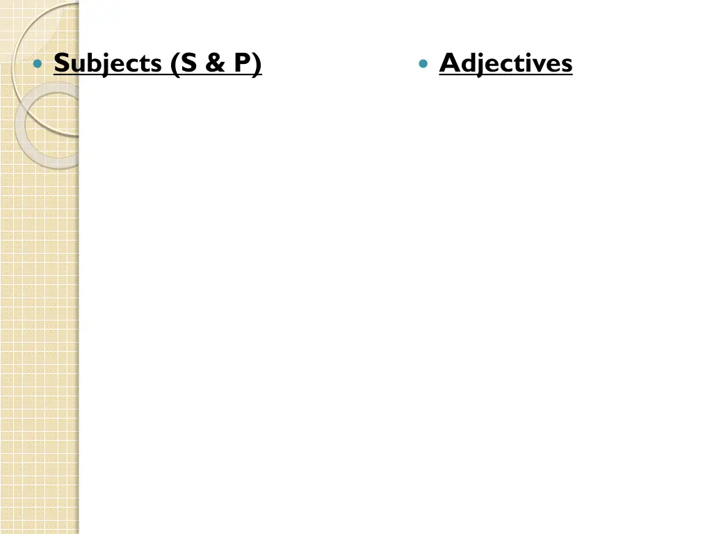 subjects s p