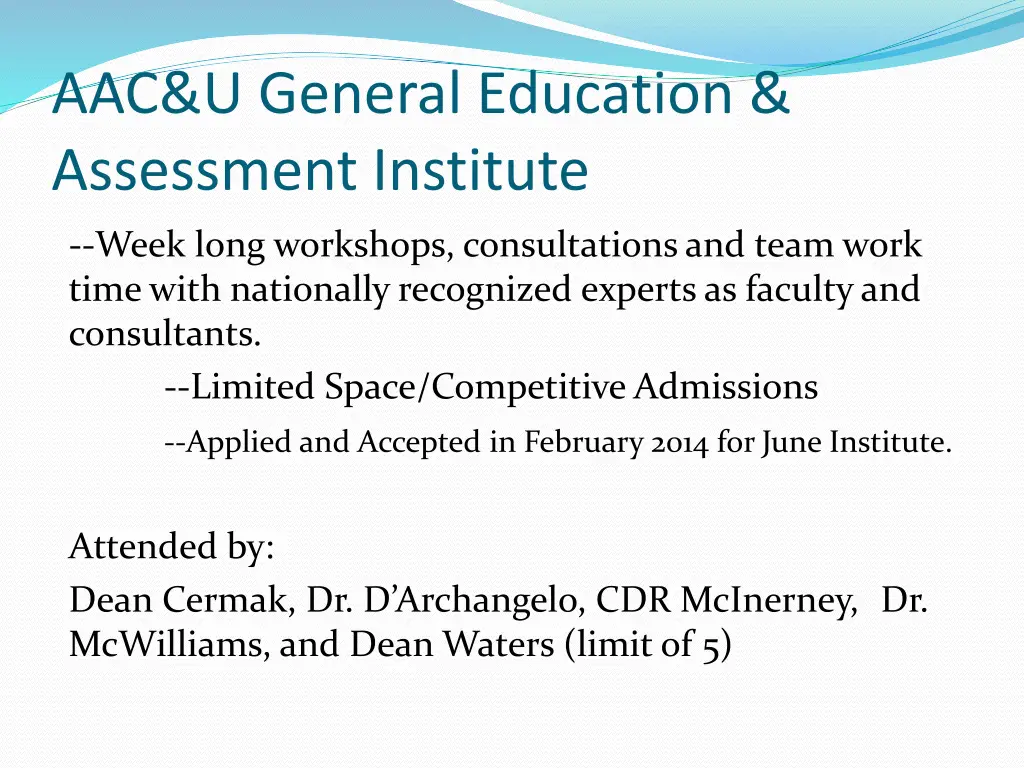 aac u general education assessment institute