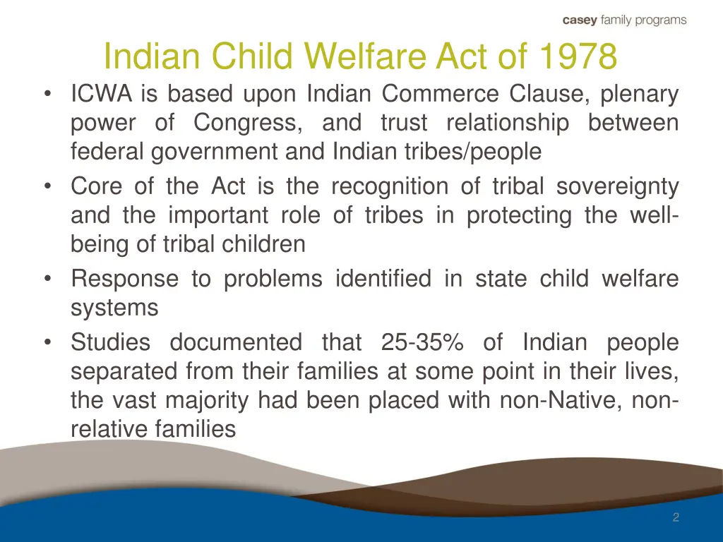 indian child welfare act of 1978 icwa is based