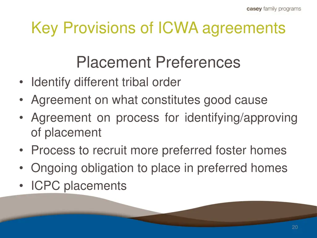key provisions of icwa agreements 6