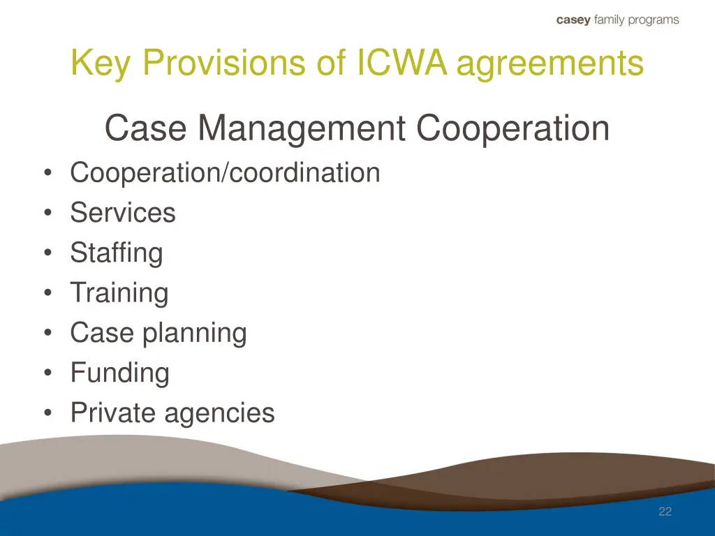 key provisions of icwa agreements 7
