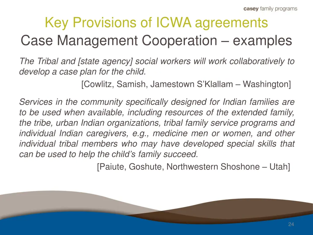 key provisions of icwa agreements case management 1