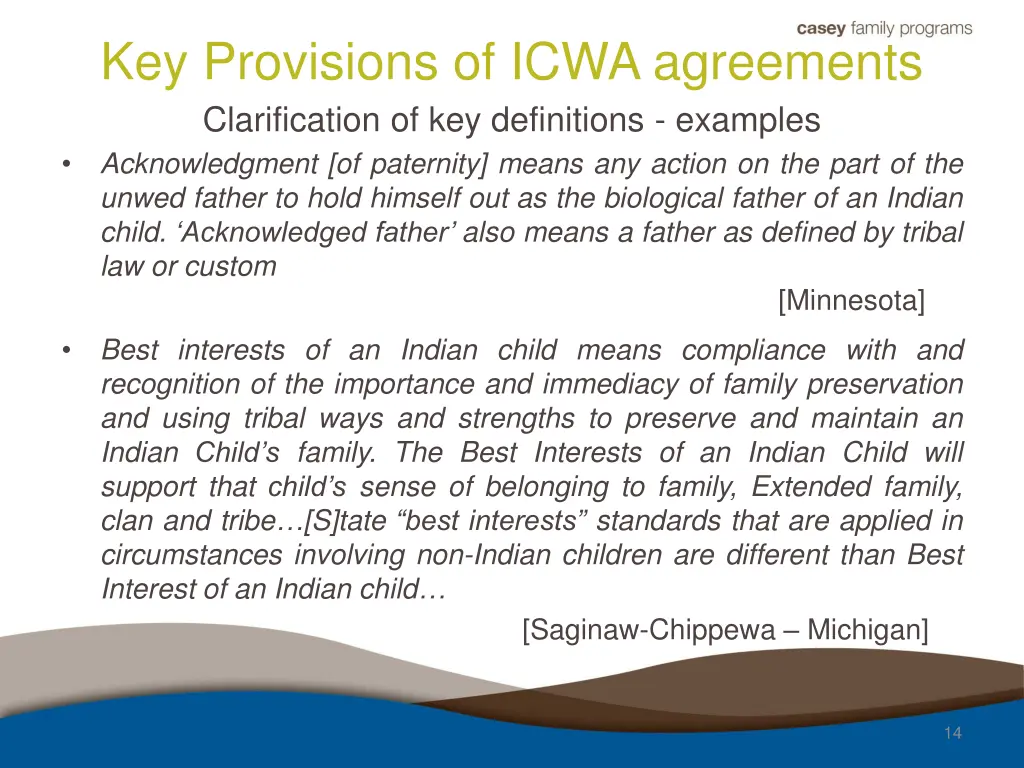 key provisions of icwa agreements clarification