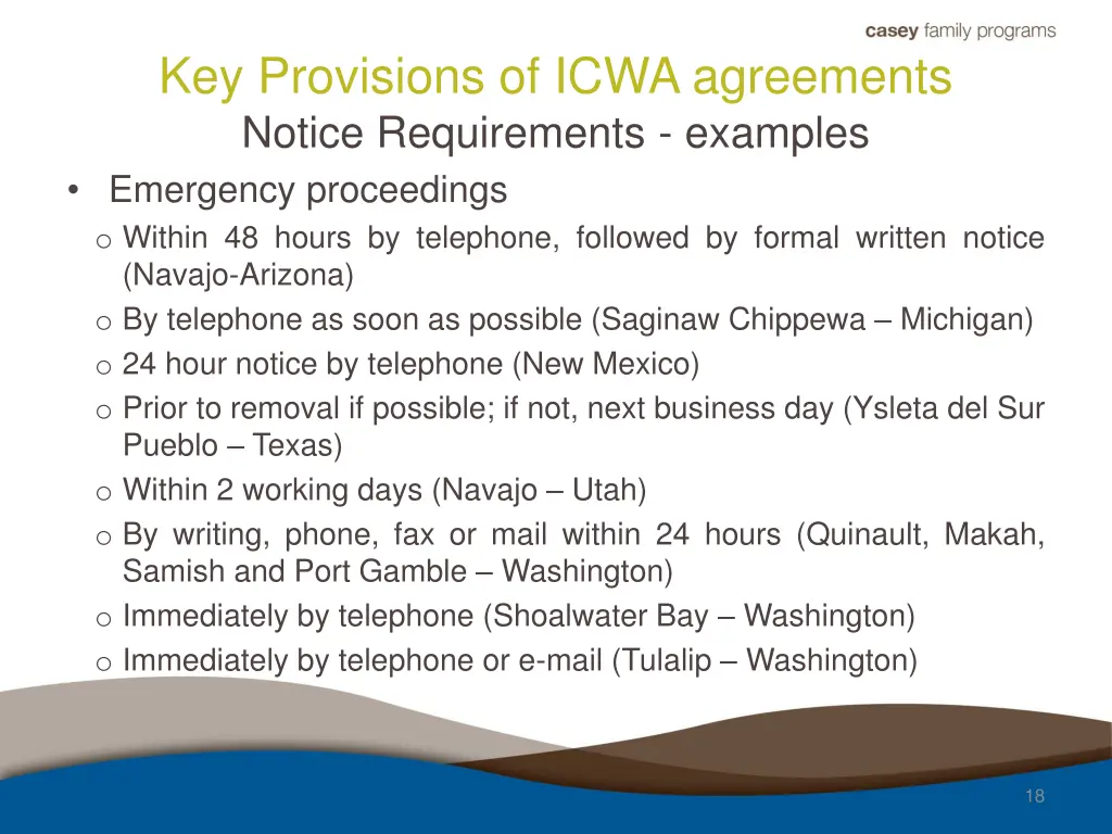 key provisions of icwa agreements notice