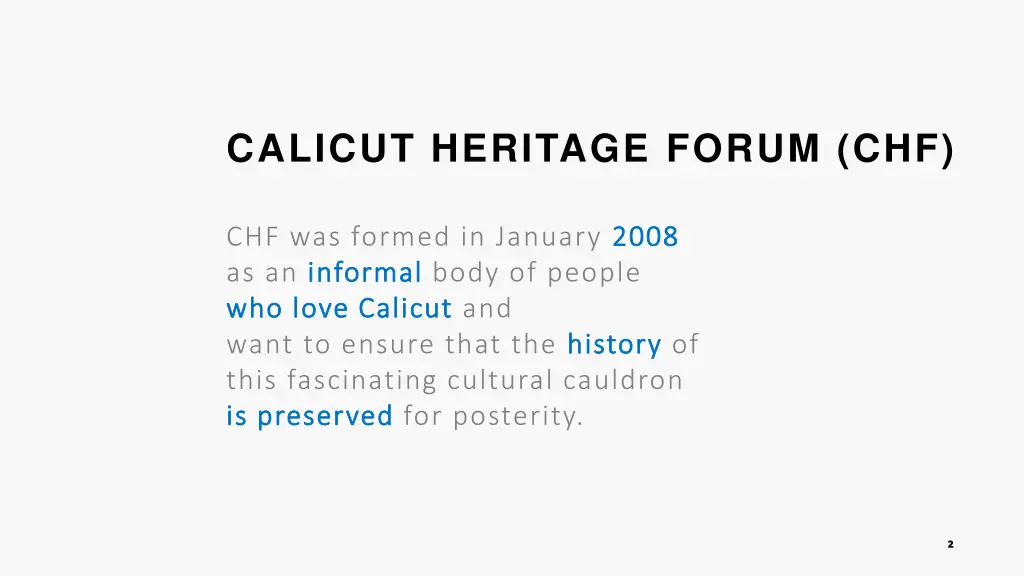 calicut heritage forum chf