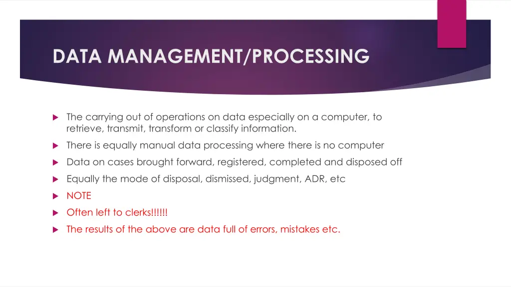 data management processing